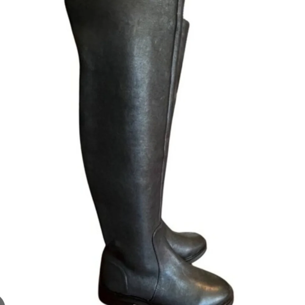 Giani Bini Womens Overs The Knee Riding Black Leather Boots